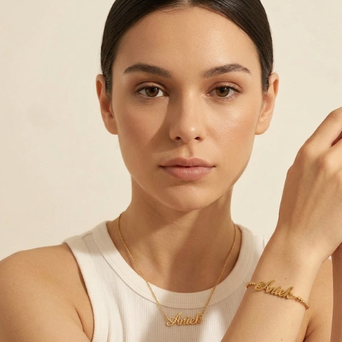 Dani | Gold Plated Monogram Personalised Birthstone Bracelet