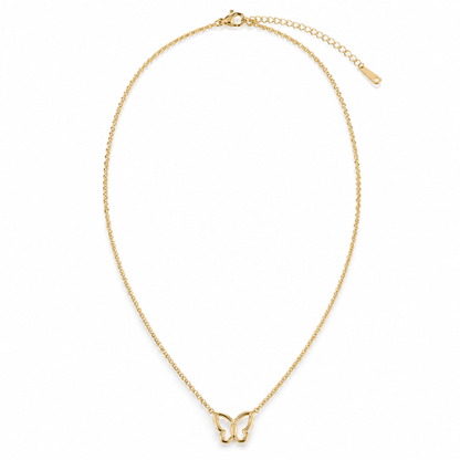 Zivah | Gold Plated Pearl Butterfly Pendant Necklace