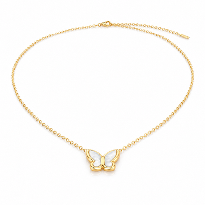 Zivah | Gold Plated Pearl Butterfly Pendant Necklace