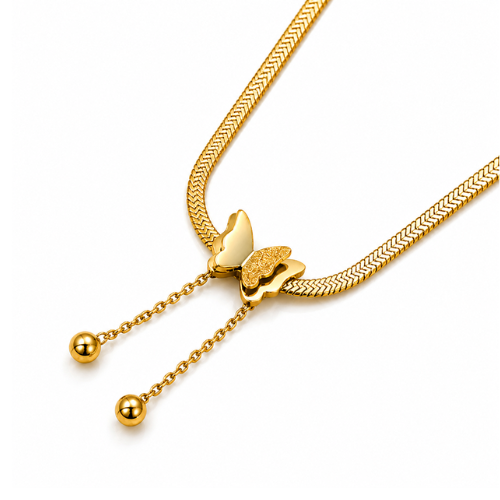 Anastasia | Gold Plated Butterfly Charm Necklace