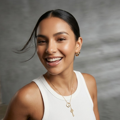 Daria | Gold Plated Heart Lock and Key Necklace