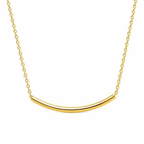 Ohana | Gold Plated Tube Bar Style Pendant Necklace