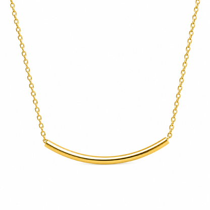 Ohana | Gold Plated Tube Bar Style Pendant Necklace