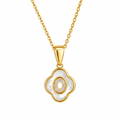 Nina | Gold Plated Shell Filled Four-Leaf Clover Necklace