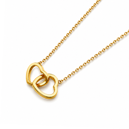 Aria | Gold Plated Interlocking Heart Pendant