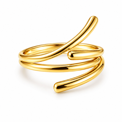 Macy | Gold Plated Double Layer Resizable Ring