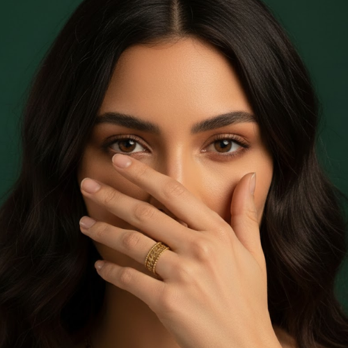 Augustine | Gold Plated Hollow Leaf Resizable Ring