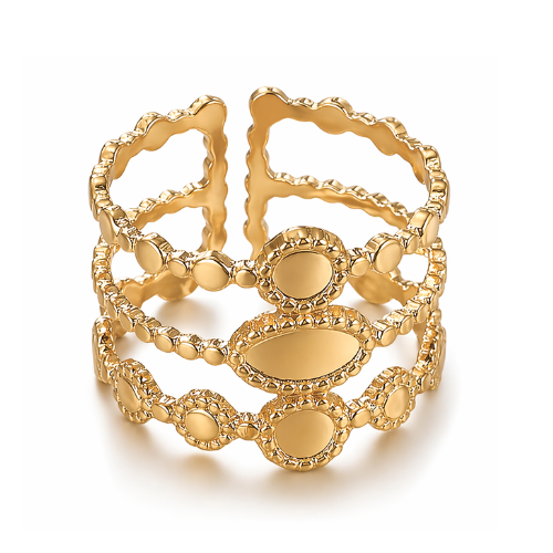 Ruby | Gold-Plated Boho Open Cuff Ring