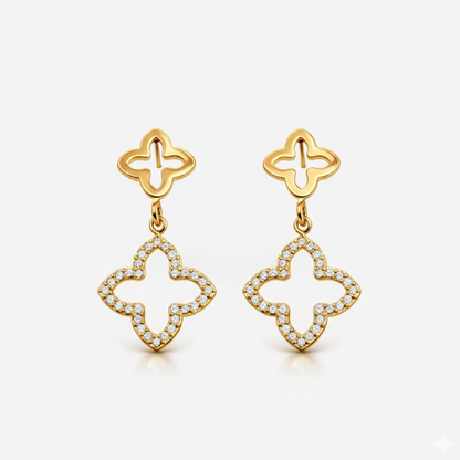 Dalia | Gold Plated Four-Leaf Clover Stud Earrings