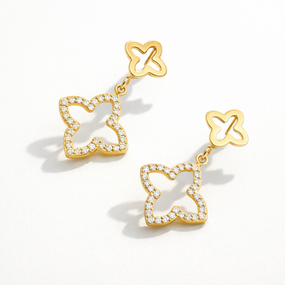 Dalia | Gold Plated Four-Leaf Clover Stud Earrings