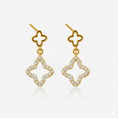 Dalia | Gold Plated Four-Leaf Clover Stud Earrings