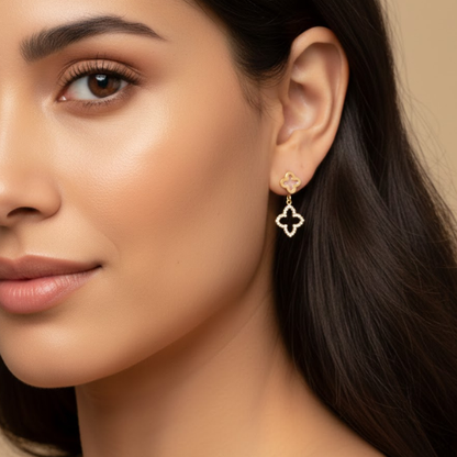 Dalia | Gold Plated Four-Leaf Clover Stud Earrings