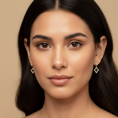 Dalia | Gold Plated Four-Leaf Clover Stud Earrings