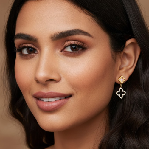 Dalia | Gold Plated Four-Leaf Clover Stud Earrings