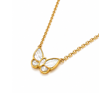 Mirayah | Gold-Plated Shell Butterfly Charm Necklace