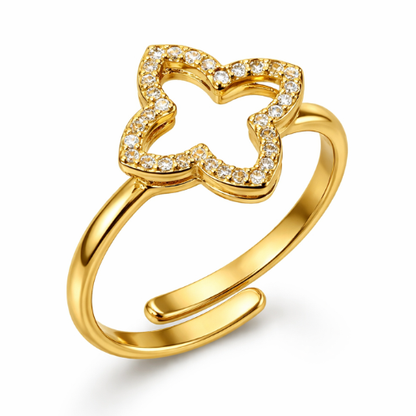 Jimena | Gold Plated Four-Leaf Clover Ring