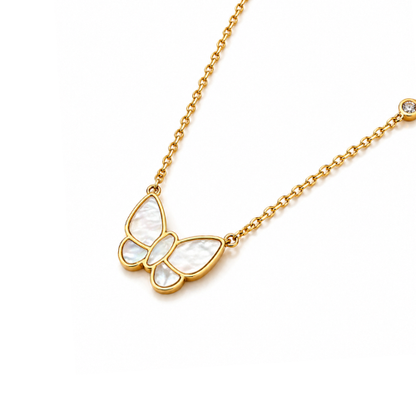 Mirayah | Gold-Plated Shell Butterfly Charm Necklace