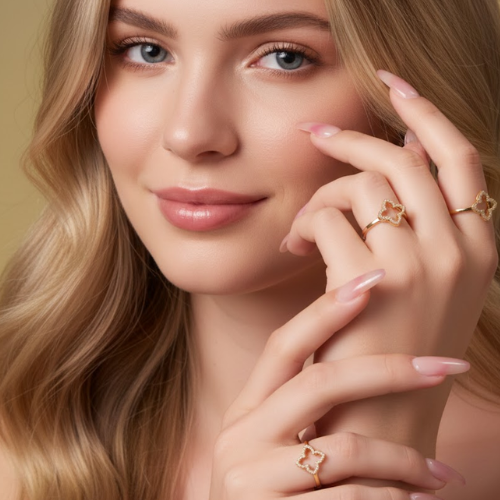 Jimena | Gold Plated Four-Leaf Clover Ring