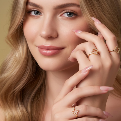 Jimena | Gold Plated Four-Leaf Clover Ring