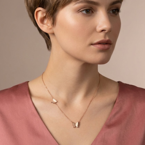 Sasha | Gold Plated Butterfly Charm Necklace