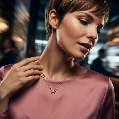 Sasha | Gold Plated Butterfly Charm Necklace