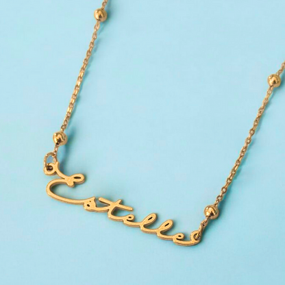 Ivara | Personalised Name Necklace, Custom Name Necklace - 18K Gold Plated Waterproof Necklace