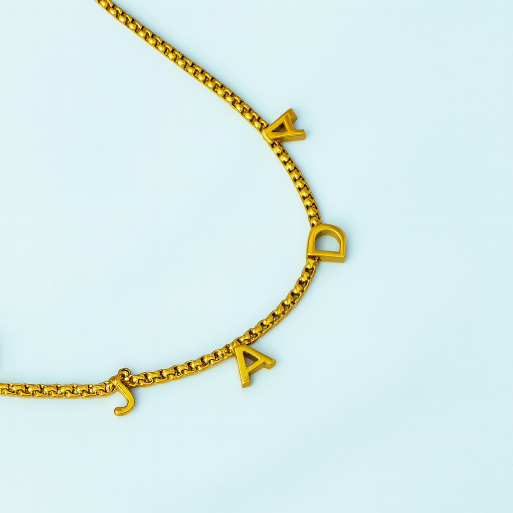 Veronika | Suspended Personalised Necklace, Custom Name Necklace - 18K Gold Plated Waterproof Necklace