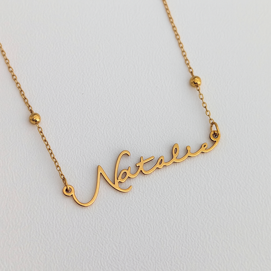 Ivara | Personalised Name Necklace, Custom Name Necklace - 18K Gold Plated Waterproof Necklace