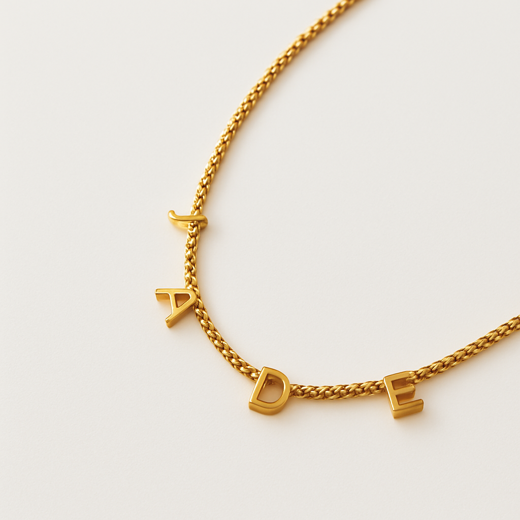 Veronika | Suspended Personalised Necklace, Custom Name Necklace - 18K Gold Plated Waterproof Necklace