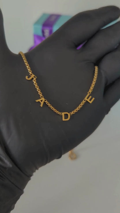 Veronika | Suspended Personalised Necklace, Custom Name Necklace - 18K Gold Plated Waterproof Necklace