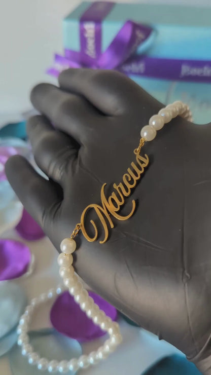 Rielle | Personalised Single Name Pearl Necklace