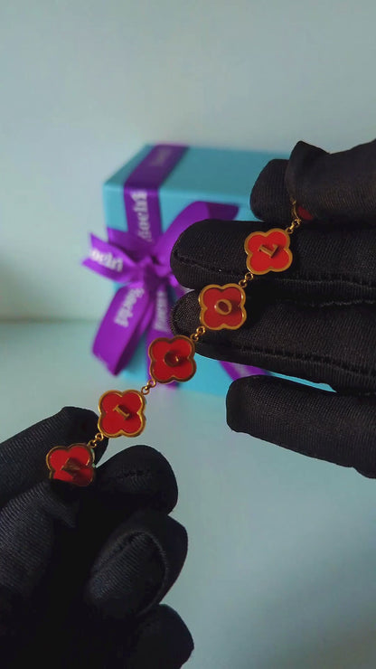 Avril Personalised Red Clover Name Necklace