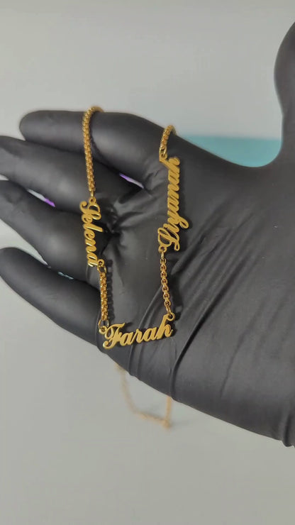 Dorothy | Multiple Personalised Necklace, Custom Name Necklace - 18K Gold Plated Waterproof Necklace