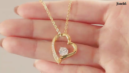 Willow | Gold Plated Heart Charm Necklace with Zircons