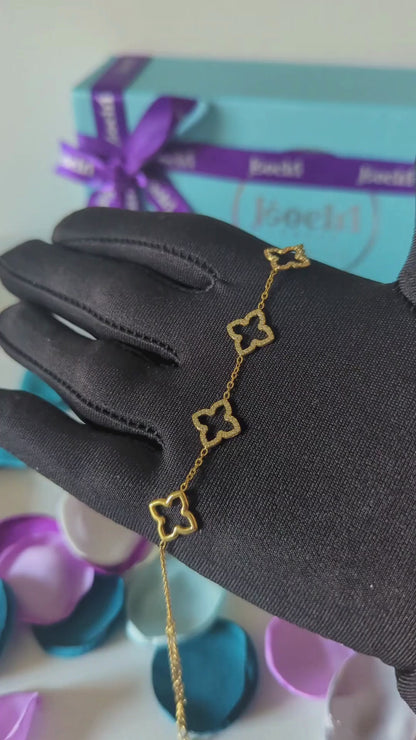 Dalia | Gold Plated Four-Leaf Clover Stud Earrings