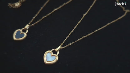 Sahara | Gold Plated Double-Sided Heart Pendant Necklace