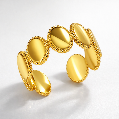 Justine | Gold-Plated Vintage Resizable Oval Ring