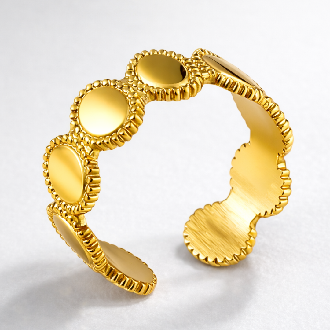 Justine | Gold-Plated Vintage Resizable Oval Ring