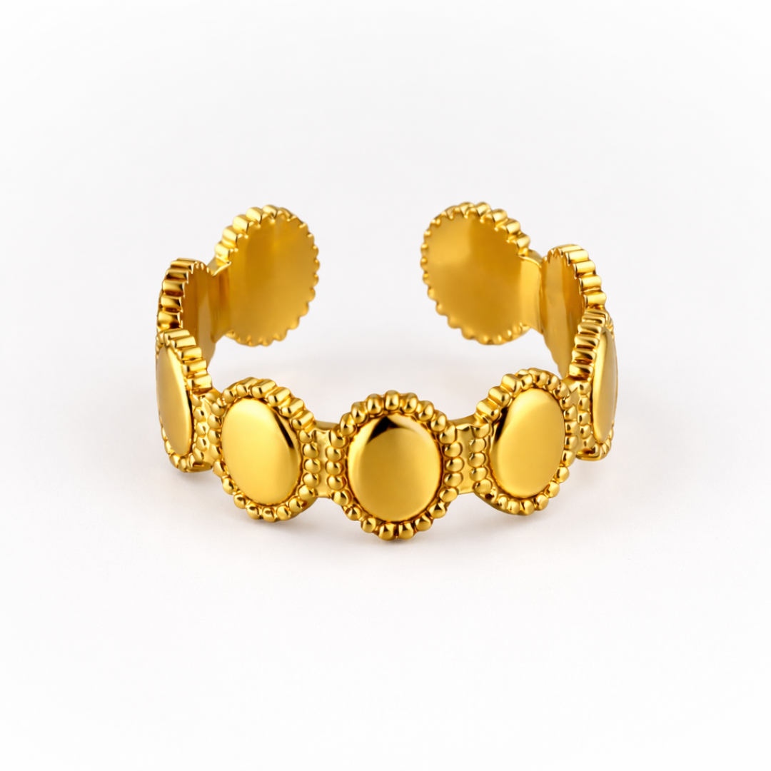 Justine | Gold-Plated Vintage Resizable Oval Ring