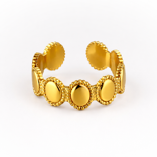 Justine | Gold-Plated Vintage Resizable Oval Ring