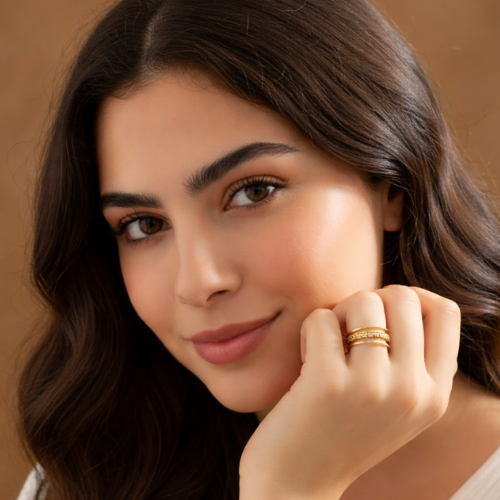 Jane | Gold Plated Hollow Flower Resizable Ring