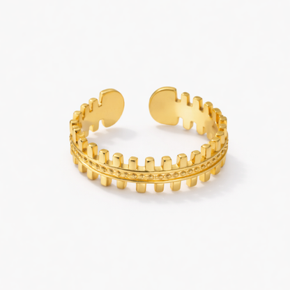 Sienna | Gold Plated Bone Shape Crown Resizable Ring