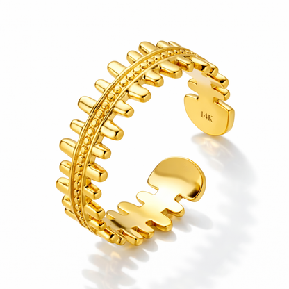 Sienna | Gold Plated Bone Shape Crown Resizable Ring