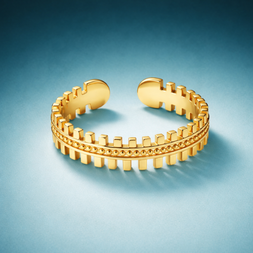 Sienna | Gold Plated Bone Shape Crown Resizable Ring