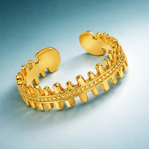 Sienna | Gold Plated Bone Shape Crown Resizable Ring