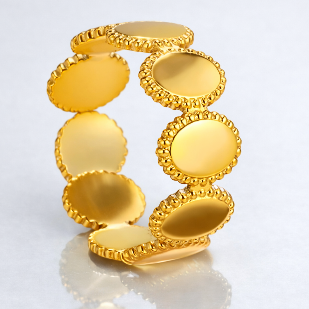 Justine | Gold-Plated Vintage Resizable Oval Ring