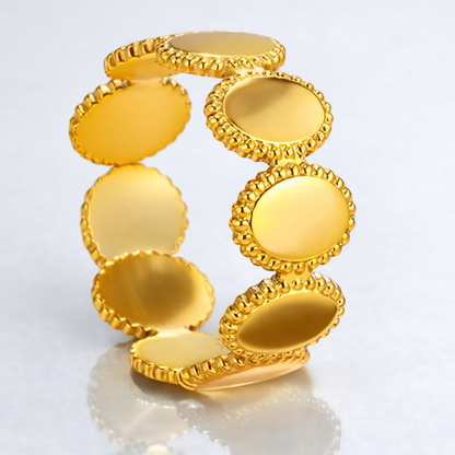 Justine | Gold-Plated Vintage Resizable Oval Ring