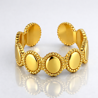 Justine | Gold-Plated Vintage Resizable Oval Ring