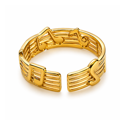 Lexie | Gold-Plated Music Notes Resizable Ring