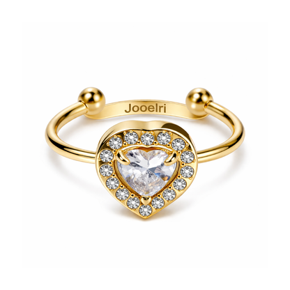 Elena | Gold-Plated Heart Shaped Halo Ring